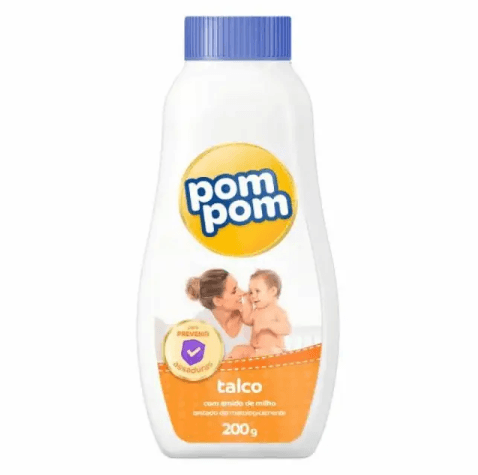 Talco Pom Pom com Amido de Milho 200g
